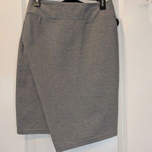 14th & Union Gray Asymmetrical Pencil Skirt Size Small Stretch 24”